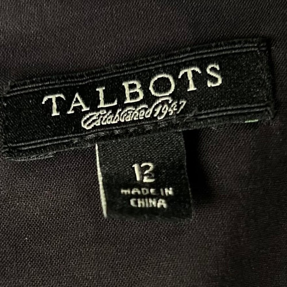 Talbots 12 Tiered Dress Linen Black Wedding Party Office Outdoor - Picture 7 of 8